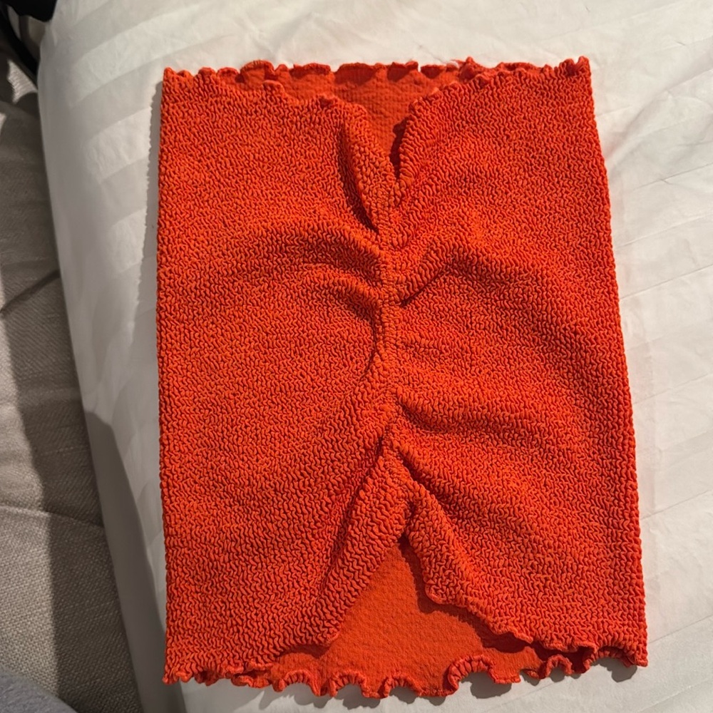 Super spandex tight orange tube top bought from the Webster in Miami